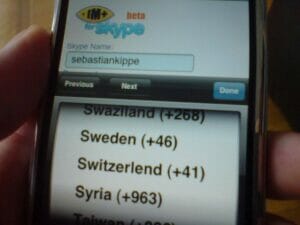 skype in Iphone