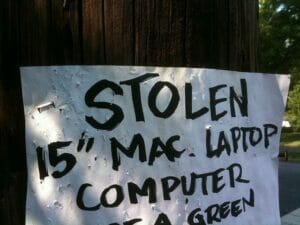 MAC laptop stolen